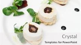  Presentation with porcelain - PPT layouts featuring creative fish dish on white porcelain plate background and a white colored foreground