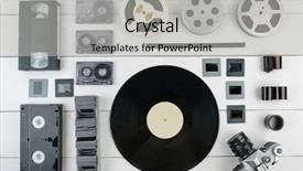  Presentation with top view - Slide deck featuring creative flat lay of old background and a light gray colored foreground