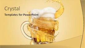  Presentation with cold beer - Beautiful theme featuring creative-flying-spiral-yellow-splash backdrop and a blonde colored foreground