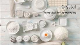  Presentation with dairy products - Slide deck enhanced with creative food - collection of white products background and a light gray colored foreground