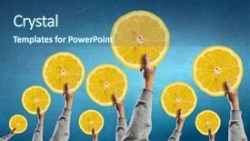  Presentation with poetry creativity concept - Colorful PPT theme enhanced with creative food - teamwork and creativity concept backdrop and a ocean colored foreground