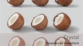  Presentation with vegan - PPT theme consisting of creative-fruits-pattern-from-natural background and a coral colored foreground