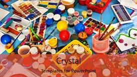  Presentation with children painting - PPT layouts enhanced with creative handwork all for children background and a red colored foreground