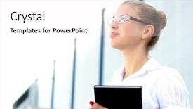  Presentation with diverse young adults - Slide set featuring creative human - young attractive businesswoman background and a  colored foreground