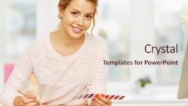  Presentation with interior designer - Amazing PPT theme having creative interior designer wrapped up backdrop and a lemonade colored foreground