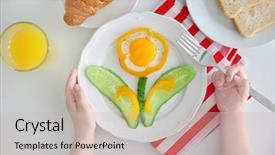  Presentation with child in a hindu home - Colorful presentation design enhanced with creative juice - cute child having breakfast backdrop and a  colored foreground