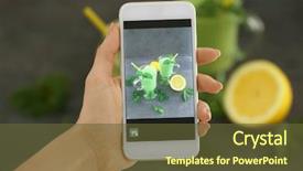  Presentation with smoothies - Cool new theme with creative juice - woman taking photo of smoothies backdrop and a tawny brown colored foreground