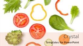  Presentation with leaves flat lay - PPT theme enhanced with creative-layout-made-of-tomato background and a coral colored foreground