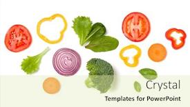  Presentation with leaves flat lay - Slide set consisting of creative-layout-made-of-tomato background and a soft green colored foreground