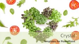  Presentation with leaves flat lay - Cool new presentation design with creative-layout-made-of-tomato backdrop and a soft green colored foreground