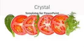  Presentation with leaves flat lay - Colorful presentation theme enhanced with creative-layout-made-of-tomato backdrop and a sky blue colored foreground