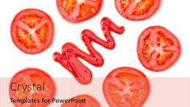  Presentation with italian food - Beautiful presentation featuring creative-layout-made-of-tomato backdrop and a coral colored foreground