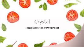  Presentation with leaves flat lay - Audience pleasing PPT theme consisting of creative-layout-made-of-tomato backdrop and a white colored foreground