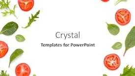  Presentation with leaves flat lay - Slide deck consisting of creative-layout-made-of-tomato background and a white colored foreground