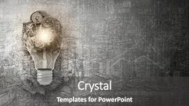  Presentation with light bulb - Beautiful slide set featuring creative light bulb with drawn backdrop and a dark gray colored foreground