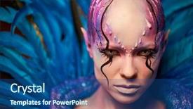  Presentation with makeup - Slide deck featuring creative makeup woman from space concept background and a ocean colored foreground