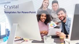  Presentation with web - Audience pleasing theme consisting of creative-multicultural-web-designer-start backdrop and a sky blue colored foreground