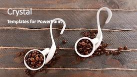  Presentation with creative - PPT theme featuring creative musical notes on wooden background and a  colored foreground