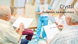  Presentation with course - Theme enhanced with creative painting course or drawing background and a lemonade colored foreground