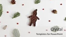  Presentation with christmas chocolate - Cool new slide set with creative pattern of christmas decoration with chocolate man flat lay backdrop and a white colored foreground