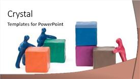  Presentation with collective - Colorful presentation theme enhanced with creative people abstract - business teamwork - collective problem backdrop and a white colored foreground