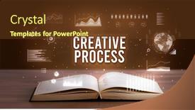  Presentation with business process - Cool new theme with creative-process-inscription-coming-out backdrop and a tawny brown colored foreground