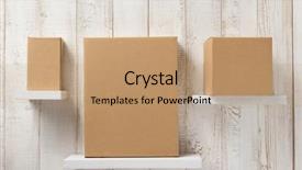  Presentation with product - Presentation design featuring creative product - cardboard box on white wooden background and a coral colored foreground