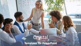  Presentation with team working together - Beautiful slides featuring creative-professionals-working-smiling-business backdrop and a ocean colored foreground