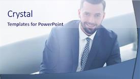  Presentation with financial - Colorful slide set enhanced with creative progress report - businessman working on a laptop backdrop and a sky blue colored foreground