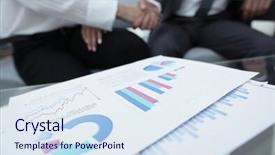  Presentation with abstract chart business - Cool new slide deck with creative progress report - marketing chart on the desktop backdrop and a sky blue colored foreground