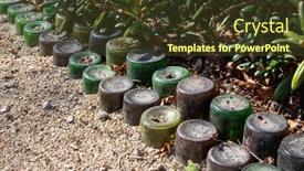  Presentation with bottles - Presentation theme having creative-reuse-of-old-glass background and a tawny brown colored foreground