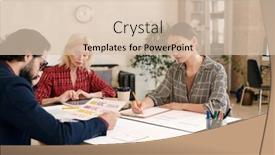  Presentation with creative - Theme enhanced with creative-serious-designers-brainstorming background and a lemonade colored foreground