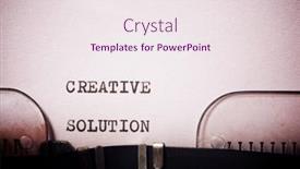  Presentation with solution - Amazing presentation theme having creative-solution-phrase-written backdrop and a sky blue colored foreground