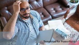  Presentation with strategies - Amazing slide deck having creative-specialist-with-pencil backdrop and a light blue colored foreground