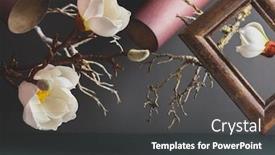  Presentation with magnolia - Audience pleasing slide deck consisting of creative-still-life-with-white backdrop and a dark gray colored foreground