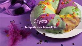  Presentation with mardi gras - Slide deck enhanced with creative-style-king-cake background and a violet colored foreground