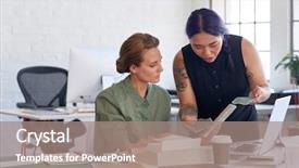  Presentation with mentor - Beautiful presentation design featuring creative suggetions - asian mentor giving suggestions backdrop and a coral colored foreground