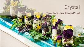  Presentation with sushi - Beautiful slide set featuring creative-sushi-with-edible-flowers backdrop and a lemonade colored foreground
