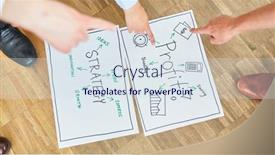  Presentation with profit - Colorful presentation design enhanced with creative-team-discusses-profit backdrop and a sky blue colored foreground