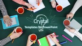  Presentation with team work - Presentation design with creative team for work flow background and a ocean colored foreground