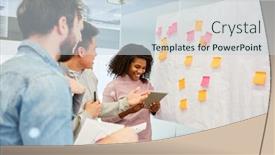  Presentation with workshop - Presentation design having creative-team-in-the-brainstorming background and a lemonade colored foreground