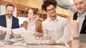  Presentation with develop - Presentation theme enhanced with creative-team-of-a-design background and a lemonade colored foreground