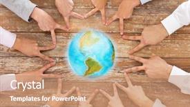  Presentation with victory team - Colorful theme enhanced with creative team showing victory backdrop and a  colored foreground