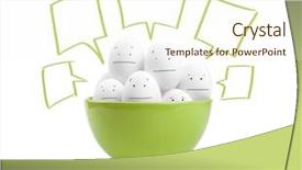  Presentation with fade blue painted red white - Cool new PPT layouts with creative teamwork - happy painted eggs backdrop and a cream colored foreground