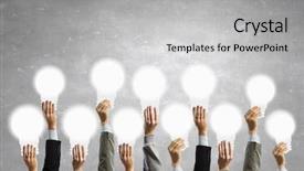  Presentation with creative - Presentation design featuring creative teamwork concept background and a light gray colored foreground