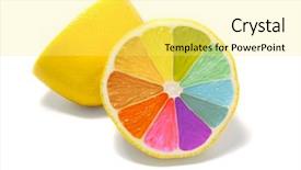  Presentation with creative thinking - Amazing theme having creative thinking - coloured lemon backdrop and a yellow colored foreground