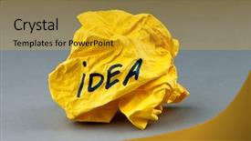  Presentation with creative thinking - PPT theme having creative thinking - rejected idea concept with paper background and a gold colored foreground