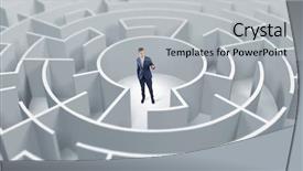  Presentation with maze - Beautiful PPT theme featuring creative thinking - young businessman standing backdrop and a light gray colored foreground