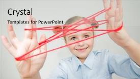  Presentation with creative thinking - Colorful theme enhanced with creative thinking - little girl playing cats cradle game backdrop and a light gray colored foreground