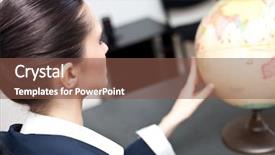  Presentation with planning - PPT layouts enhanced with creative traveling - young beautiful professional planning her background and a  colored foreground